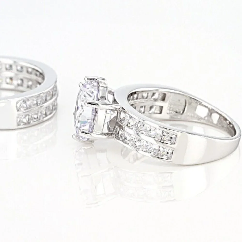 Bella Luce 9.25ctw Rhodium Over .925 Sterling Silver Ring With Band Size 8 EUC - Picture 3 of 9